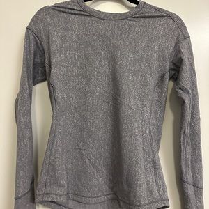 Lululemon Outrun Long Sleeve Running Top Suited Jacquard Arctic Grey Ice